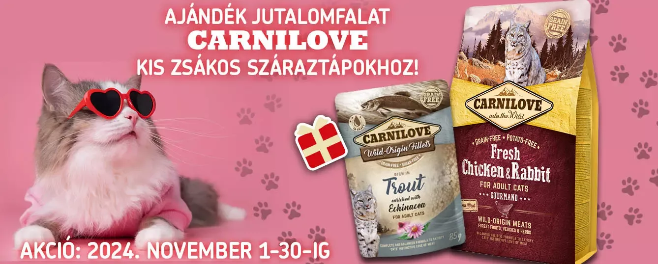 Ajándék jutalomfalat Carnilove tápokhoz