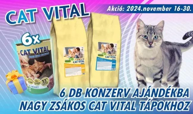 CatVital ajándék konzerv nagy zsákos táphoz