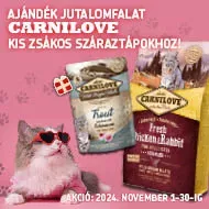 Ajándék jutalomfalat Carnilove tápokhoz