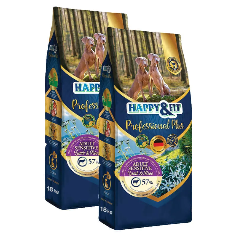 Happy&Fit Professional Plus Adult Sensitive Lamb & Rice 2x18kg
