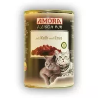 Amora Fleisch Pur Katze Borjú & Kacsa 400g