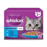 Whiskas alutasak 12-pack halas válogatás aszpikban 12x85g Multipack