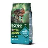 Monge BWild Grain Free Cat Sterilised - tonhal, borsó 10kg