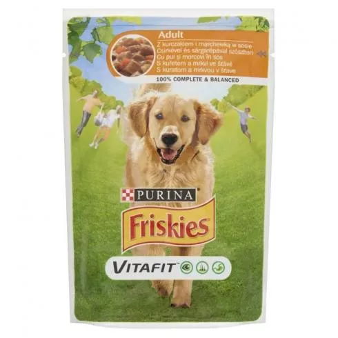 Friskies alutasak Adult Dog Csirkével és sárgarépával szószban 100g