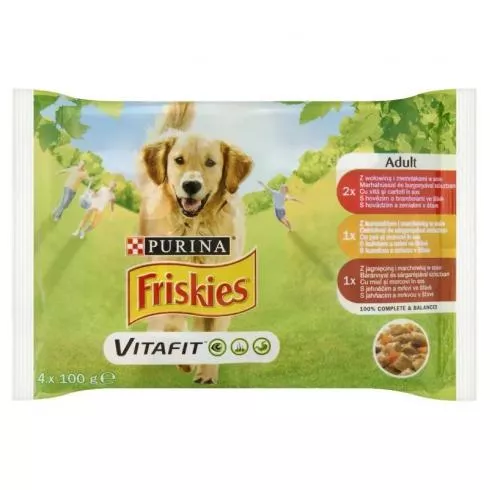 Friskies alutasak Adult Dog Multipack 4x100g Szószos válogatás