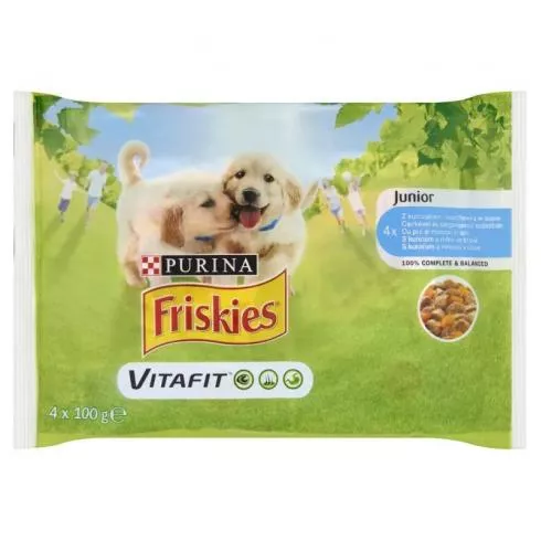 Friskies alutasak Junior Dog Multipack 4x100g Szószos válogatás