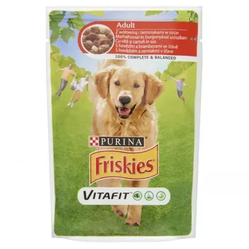 Friskies alutasak Adult Dog Marhával és burgonyával szószban 100g