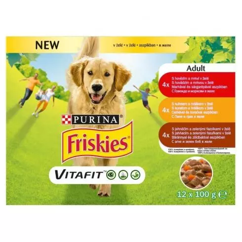 Friskies alutasak Adult Dog Multipack 12x100g Aszpikos válogatás