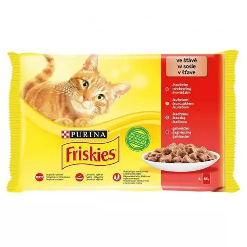 Friskies Cat alutasak 4x85g Szószban Csirkével/Marhával/Báránnyal/Kacsával Multipack