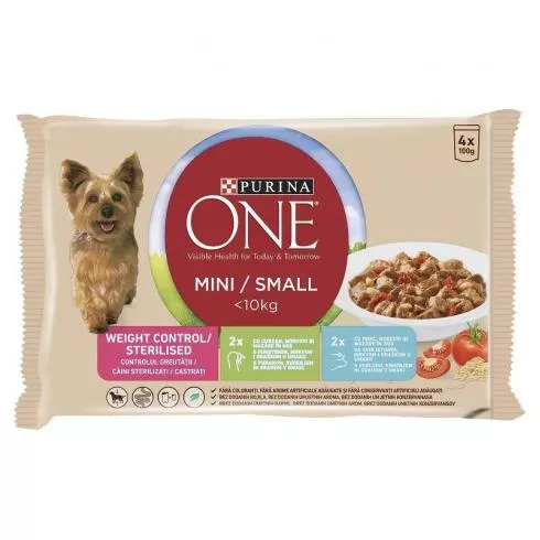 ONE Alutasak Mini/Small Weight control/Steril Dog 4x100g Multipack