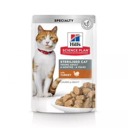 Hills Science Plan Feline Young Adult SterilzedCat Turkey Alutasak 12x85g Multipack