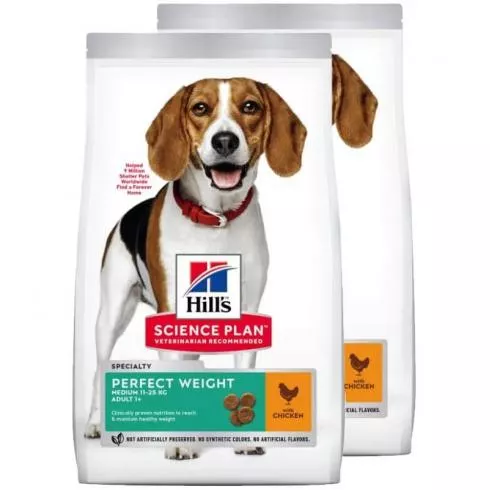 Hill´s Science Plan Canine Adult Perfect Weight Medium 2x2kg