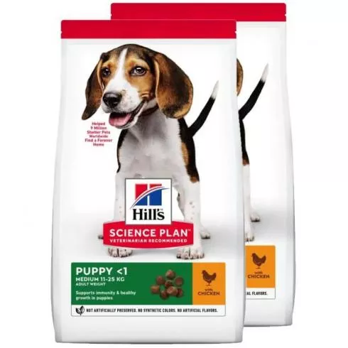 Hill´s Science Plan Canine Puppy Medium Chicken 2x18kg Breb