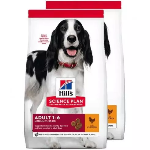 Hill´s Science Plan Canine Adult Medium Chicken 2x14kg Breb