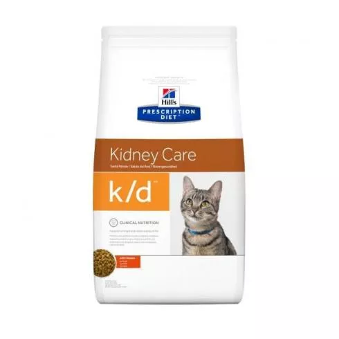 Hills PD Feline K/D 1,5kg Csirke - krónikus vese- és szívelégtelenség; urát és cisztin