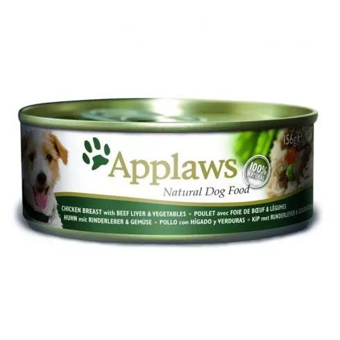 Applaws Dog Konzerv Csirke+Marha Máj+Zöldség 156g