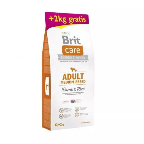 Brit Care Hypo-Allergenic Adult Medium Breed Lamb & Rice 2x12+2kg