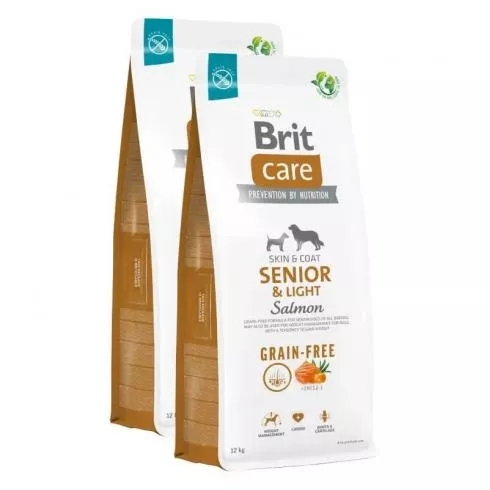 Brit Care Dog Grain-free Senior & Light Salmon & Potato kutyatáp 2x1kg