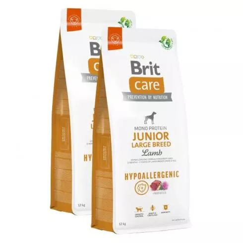 Brit Care Dog Hypoallergenic Junior Large Breed Lamb & Rice kutyatáp 2x12kg