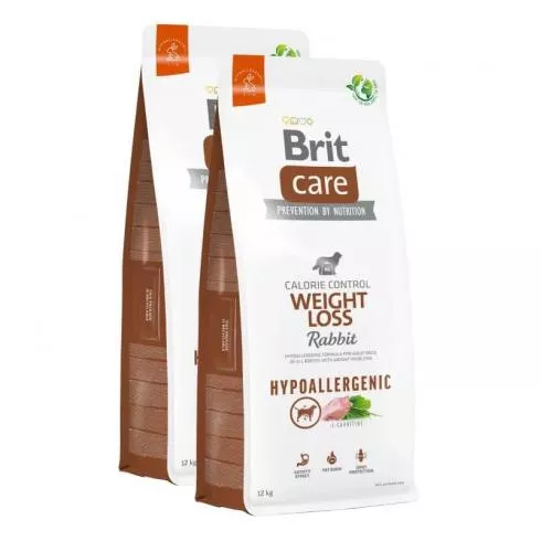 Brit Care Dog Hypoallergenic Weight Loss Rabbit & Rice kutyatáp 2x1kg