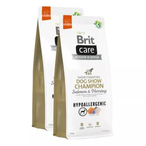 Brit Care Dog Hypoallergenic Dog Show Champion Salmon & Herring kutyatáp 2x1kg