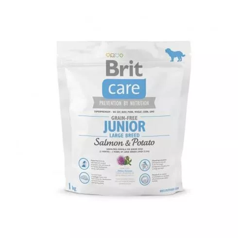 Brit Care Grain-free Junior Large Breed Salmon & Potato kutyatáp 1 kg