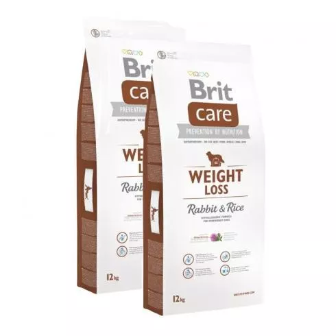 Brit Care Weight Loss Rabbit & Rice kutyatáp 2x12 kg