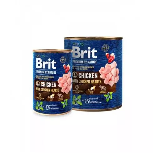 Brit Premium by Nature Konzerv Csirke/szív 800g