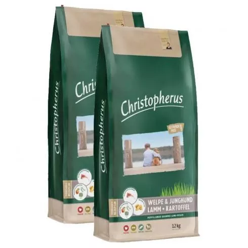 Christopherus Dog Puppy & Junior Grainfree Bárány és burgonya 2x12kg