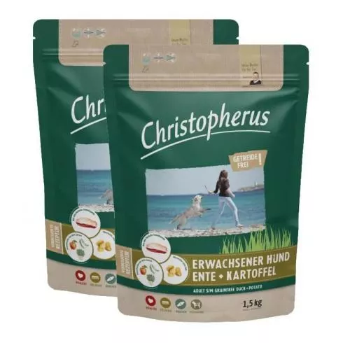 Christopherus Dog Adult Grainfree Kacsa és burgonya Small & medium 2x1,5kg