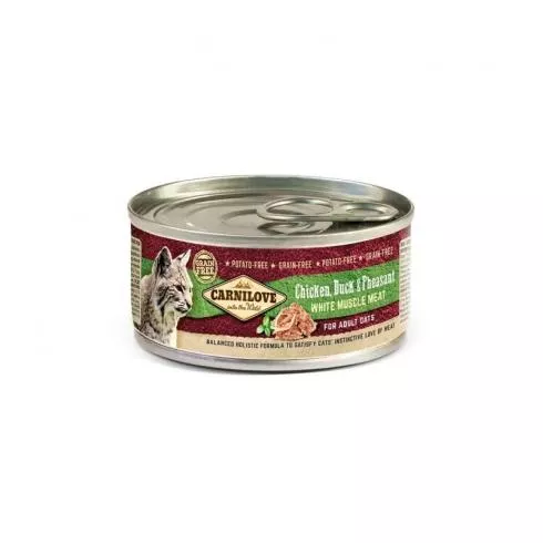 Carnilove Cat Chicken, Duck & Pheasant Can- Csirke, Kacsa és Fácán Hússal Konzerv 100g