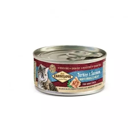 Carnilove Cat Turkey & Salmon Can- Pulyka és Lazac Hússal Konzerv 100g