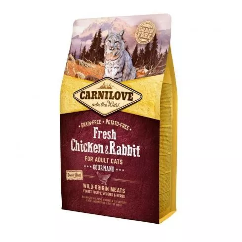 Carnilove Fresh Adult Cat Chicken & Rabbit Gourmand- Csirke és Nyúl Hússal 2kg