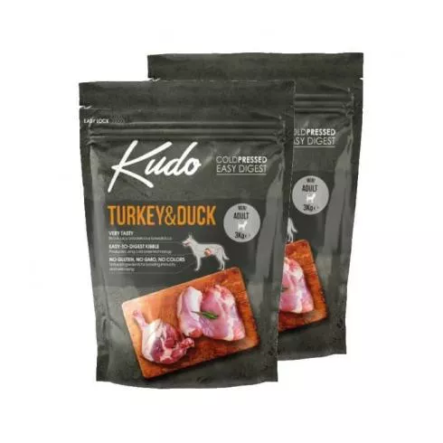 Kudo Low Grain Adult Turkey/Duck Mini száraz kutyatáp pulyka, kacsa 2x3kg