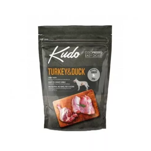 Kudo Low Grain Junior Turkey/Duck Medium/Maxi száraz kutyatáp pulyka, kacsa 3kg