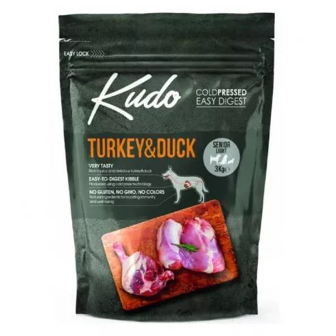 Kudo Low Grain Senior/Light Turkey/Duck száraz kutyatáp pulyka, kacsa 3kg