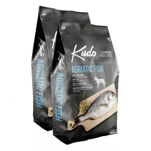 Kudo Low Grain Adult Adriatic Fish Mini száraz kutyatáp adriai hal 2x12kg