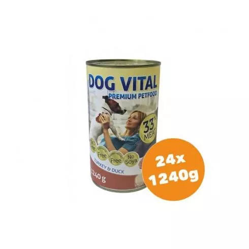 Dog Vital konzerv turkey & duck 24x1240g