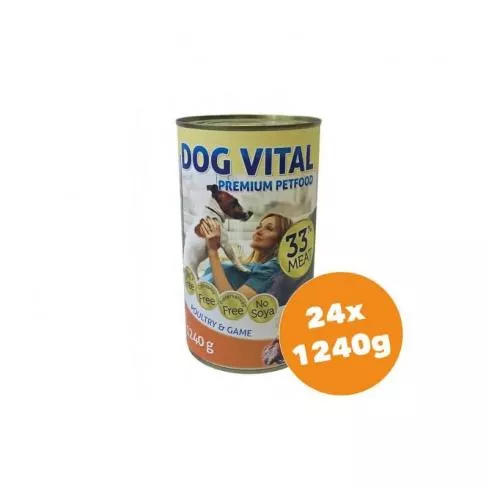 Dog Vital konzerv poultry & game 24x1240g