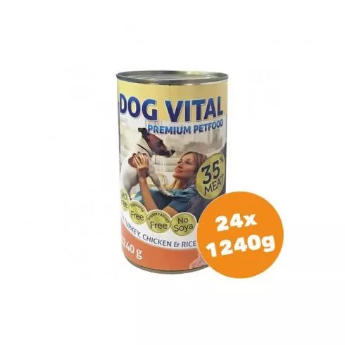 Dog Vital konzerv Turkey, Chicken & Rice24x1240g