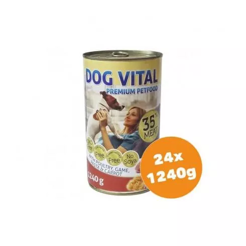 Dog Vital konzerv Poultry, Game,Pasta & Carrot 24x1240g