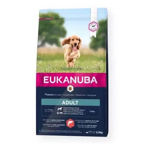 Eukanuba Adult Small & Medium Salmon & Barley kutyatáp 2,5kg