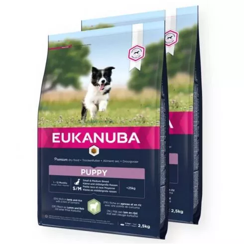 Eukanuba Puppy Small & Medium Lamb & Rice 2x2,5kg