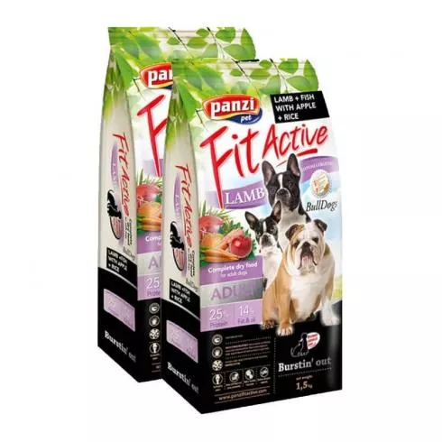 FitActive Dog ADULT BullDogs Lamb & Fish 2x1,5kg