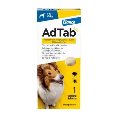 AdTab rágótabletta óriás testű kutyáknak (>22-45kg) 900mg