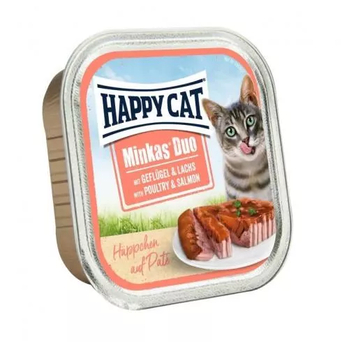 Happy Cat Minkas Duo Szárnyas-Lazac 12X100g