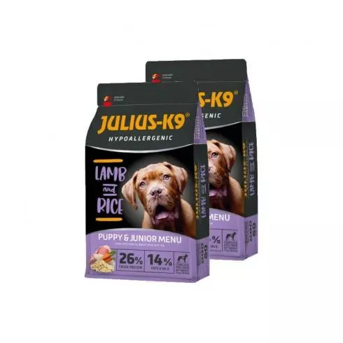 Julius-K9 HighPremium Puppy & Junior Hypoallergenic Lamb & Rice 2x3kg