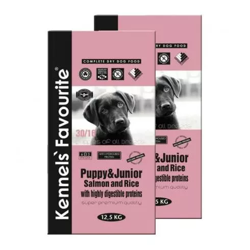 Kennels Favorite Puppy & Junior Salmon & Rice 2x12,5kg