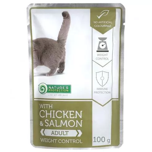 Natures Protection Alutasakos Adult Cat Weight Control Chicken & salmon 100g