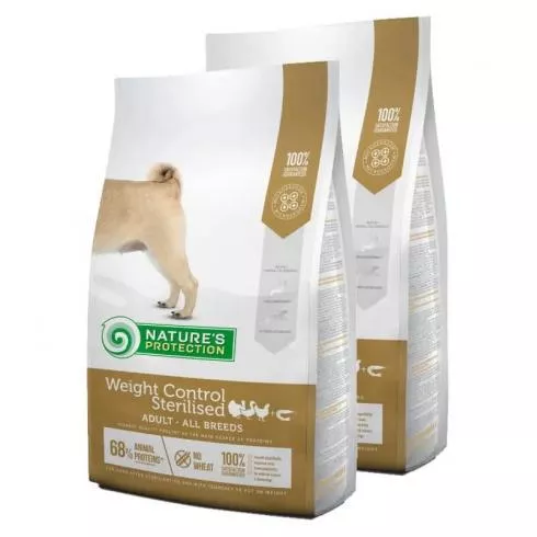 Natures Protection Dog Adult Weight Control Sterilised Poultry & krill 2x12kg